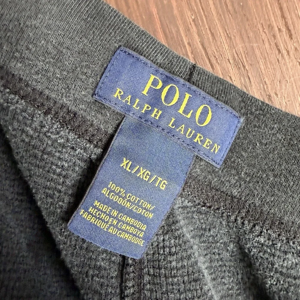 Polo Ralph Lauren Pajama Pants Waffle Knit‎ Thermal Lounge Black Red Bred Men XL